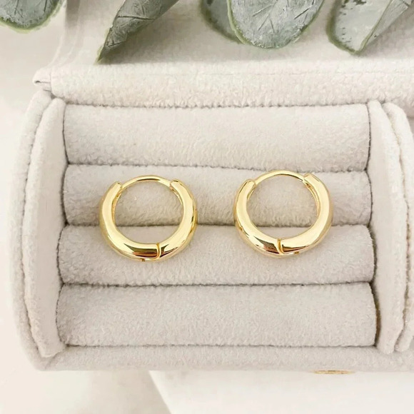 925 Sterling Silver Small Hoop Earrings Small Huggies Minimalist Hoop Earrings - Picture 8 of 11